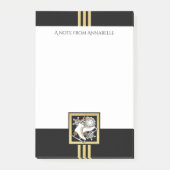 Personalisierte Black and Gold Glitzer Ice Skaten Post-it Klebezettel (Vorderseite)