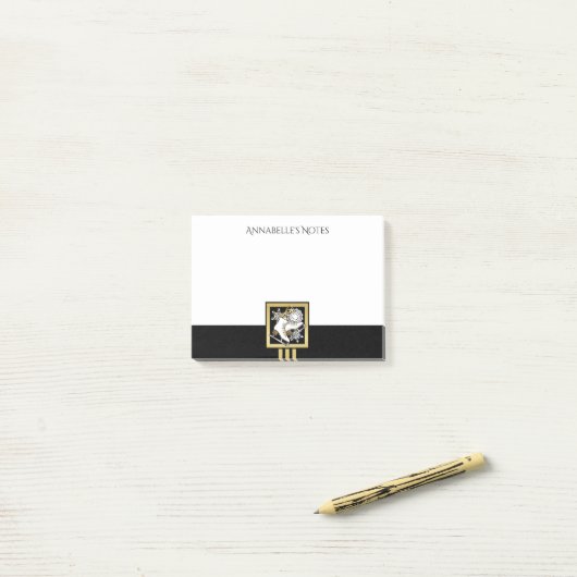Personalisierte Black and Gold Glitzer Ice Skaten Post-it Klebezettel (Auf Schreibtisch)
