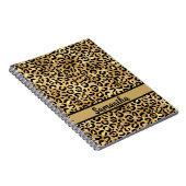 Personalisierte Black and Gold Leopard Print Notizblock (Rechte Seite)