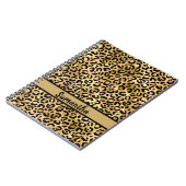Personalisierte Black and Gold Leopard Print Notizblock (Linke Seite)