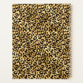 Personalisierte Black and Gold Leopard Print Planer (Rückseite)