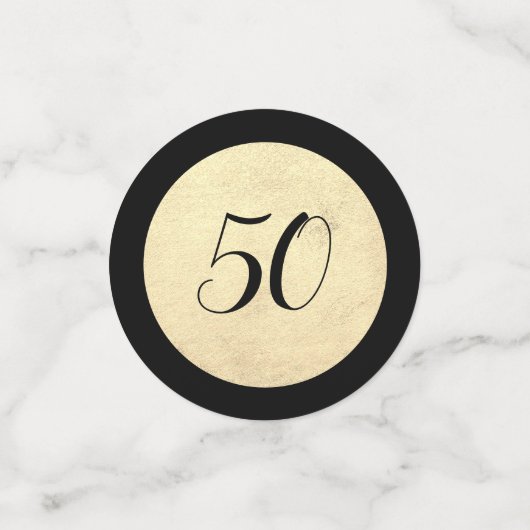 Personalisierte Black and Gold Table Confetti Konfetti (Klein Vorderseite)