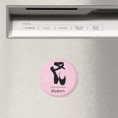 Personalisierte Black Ballet Shoes En Point Magnet (In Situ (Geschirrspüler))