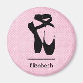 Personalisierte Black Ballet Shoes En Point Magnet (Vorne)