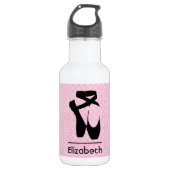 Personalisierte Black Ballet Shoes En Point Trinkflasche (Vorderseite)
