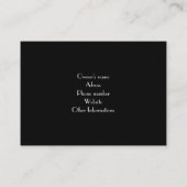 Personalisierte Black Business Card für Cattery Telefonnummerkarte (Rückseite)