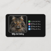 Personalisierte Black Calling Card für Catteries Telefonnummerkarte (Vorderseite)