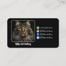 Personalisierte Black Calling Card für Catteries Telefonnummerkarte
