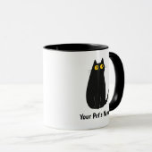 Personalisierte Black Cat Tasse - Name hinzufügen, (VorderseiteRechts)