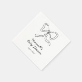 Personalisierte Black Coquette Bow Babydusche Serviette (Ecke)