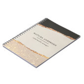 Personalisierte Black Cream Gold Glitzer Imitats F Notizblock (Linke Seite)