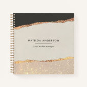 Personalisierte Black Cream Gold Glitzer Imitats F Notizblock (Vorderseite)