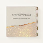 Personalisierte Black Cream Gold Glitzer Imitats F Notizblock (Rückseite)