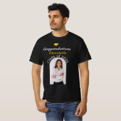 personalisierte Black-Gold-Abschluss-Shirts T-Shirt (Vorne ganz)
