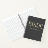 Personalisierte Black Gold Bride-Namens-Hochzeitsp Notizblock (Innenseite)