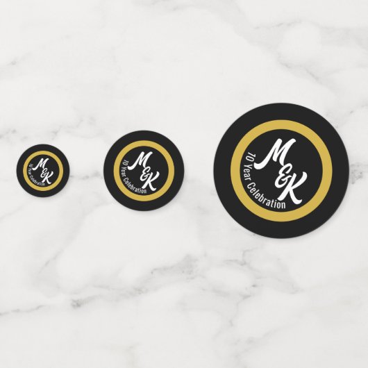 Personalisierte Black Gold-Feier erstellen Konfetti (Vorderseiten)