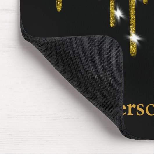 Personalisierte Black Gold Glitzer Imitate Fossil Mousepad (Ecke)