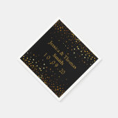 Personalisierte Black Gold Glitzer Imitate Fossil Serviette (Ecke)