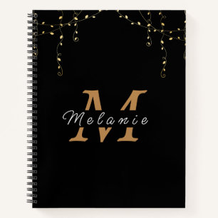 Personalisierte Black & Gold-Initial Notizblock