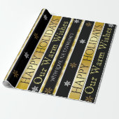 Personalisierte Black & Gold Weihnachten Geschenkpapier (Ungerollt)