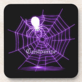 Personalisierte Black & Lila Spider Web-Untersetze Untersetzer (Vorderseite)