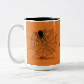 Personalisierte Black & Orange Spider Web-Tasse Zweifarbige Tasse (Links)