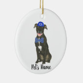 Personalisierte Black Pitbull Staffy Yarmulke Kraw Keramik Ornament (Rechts)