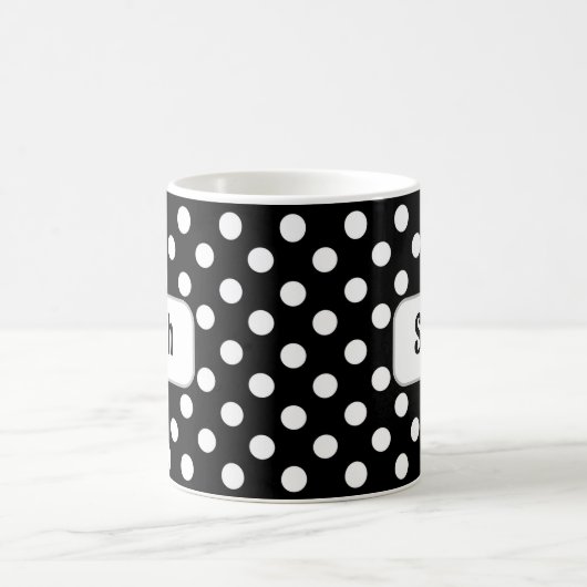 Personalisierte Black Polka Dot Tasse (Mittel)