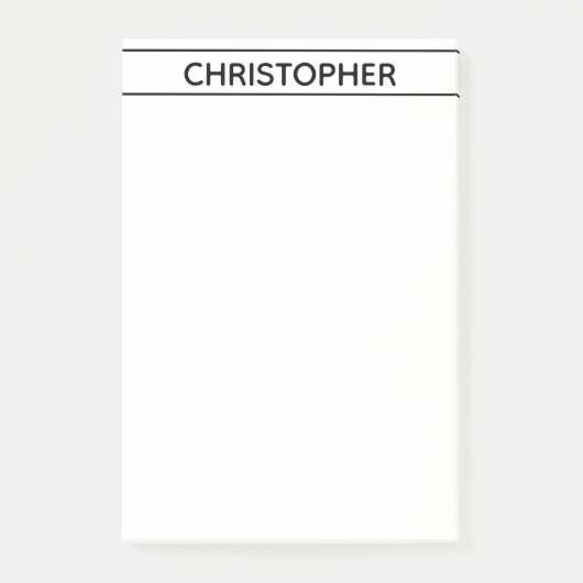 PERSONALISIERTE BLACK Postit-Hinweise Post-it Klebezettel (Vorderseite)