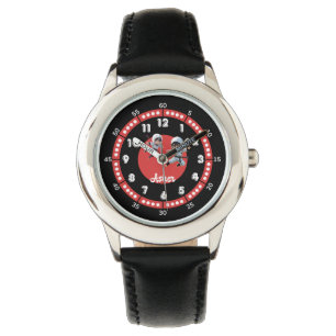 Personalisierte Black & Red Ninja Helden Hour & Mi Armbanduhr