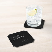 Personalisierte Black Square Wedding Untersetzer (Vor Ort)