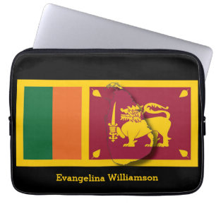 Personalisierte BLACk-Sri Lanka-Flagge Laptopschutzhülle