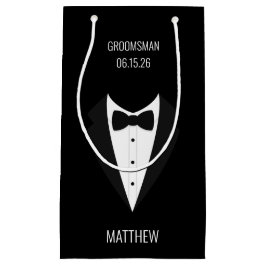 Personalisierte Black Tuxedo Wedding Trauzeugen Kleine Geschenktüte