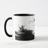 Personalisierte Black Wave-Tasse - Künstlerische E Tasse (Links)