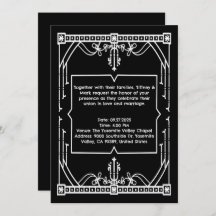 Personalisierte Black Wedding Einladungskarte