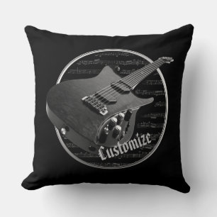 Personalisierte Black & White Electric Gitarre Kissen