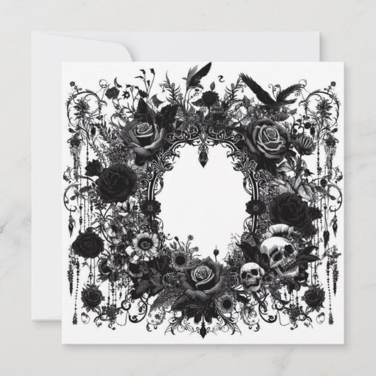 Personalisierte Blankenkarte - Schwarzweißvorlage Einladung (Vorderseite)