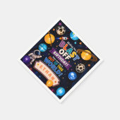 Personalisierte Blast Off Weltraum-Geburtstagsfeie Serviette (Ecke)