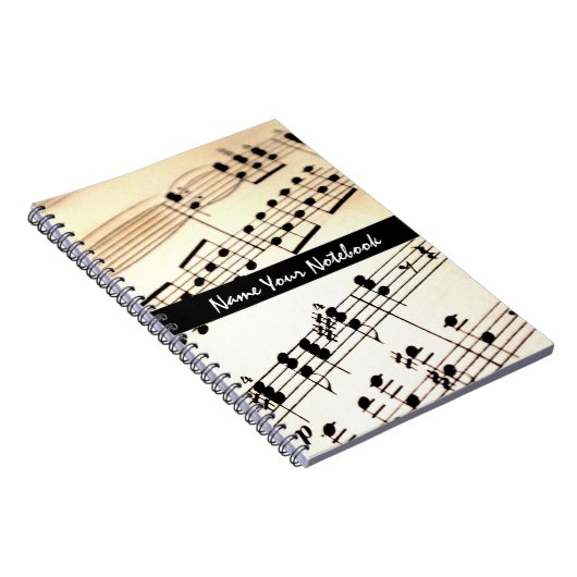 Personalisierte Blatt-Musiknoten-Notebook Notizblock (Rechte Seite)