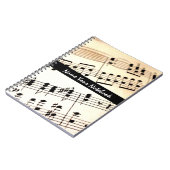 Personalisierte Blatt-Musiknoten-Notebook Notizblock (Linke Seite)