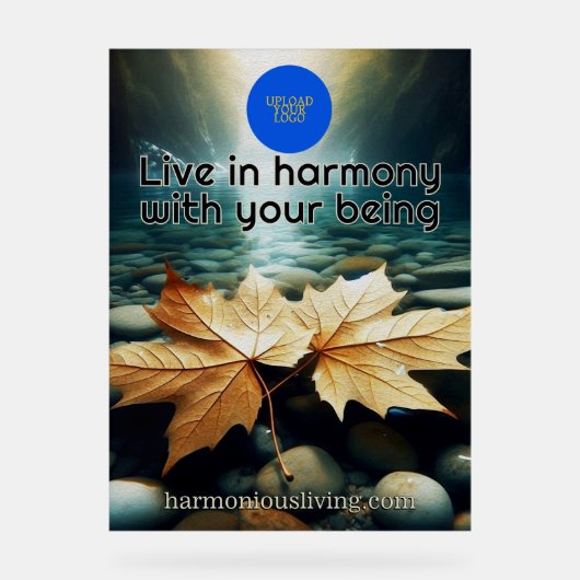 Personalisierte Blätter auf einem Stream Acrylschild (Vorderseite)