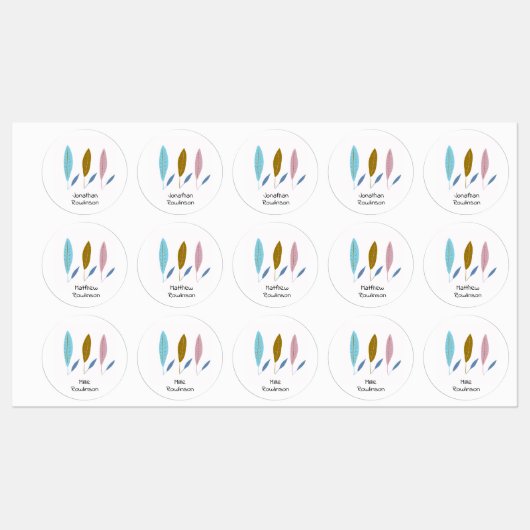 personalisierte Blätter der niedlichen modernen Ju Etiketten (Blatt)