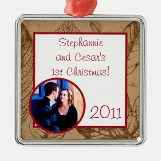 Personalisierte Blätter für benutzerdefinierte Orn Silbernes Ornament