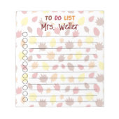 Personalisierte Blätter mit Herbst-Themen Notizblock (Vorderseite)