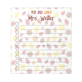 Personalisierte Blätter mit Herbst-Themen Notizblock