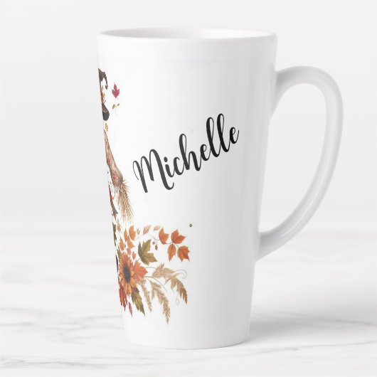 Personalisierte Blätter und Herbstblätter Milchtasse (Rechts)