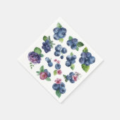 Personalisierte Blaubeer-Blumen-Papier-Servietten Serviette (Ecke)