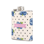 Personalisierte Blaubeer-Polka-Dot Süße Vintage Flachmann (Links)