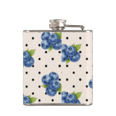Personalisierte Blaubeer-Polka-Dot Süße Vintage Flachmann (Rückseite)