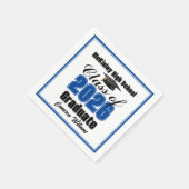 Personalisierte blaue Abiturparty Klasse 2026 Serviette (Ecke)